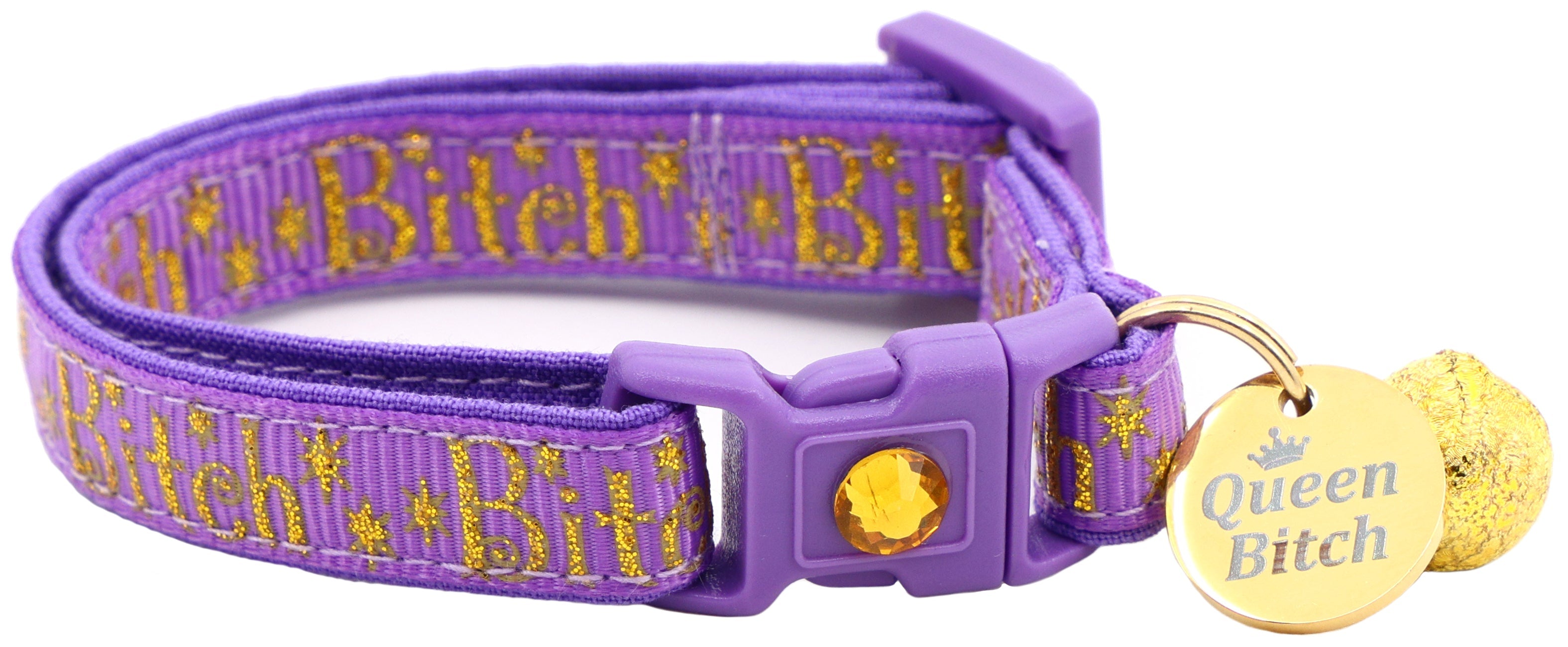 Gold Bitch Breakaway Cat Collar-15