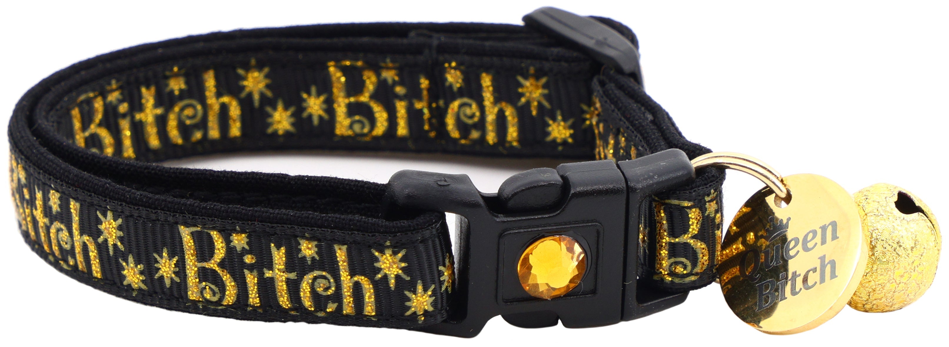 Gold Bitch Breakaway Cat Collar-17