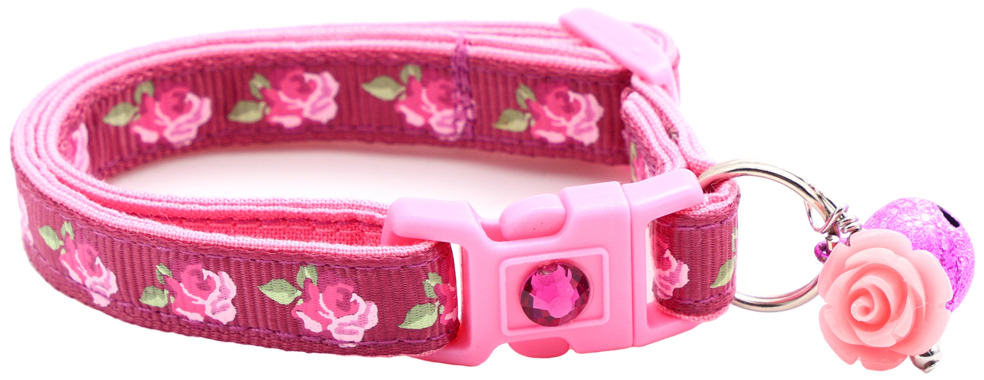 Pink Tea Party Roses Breakaway Cat Collar-22