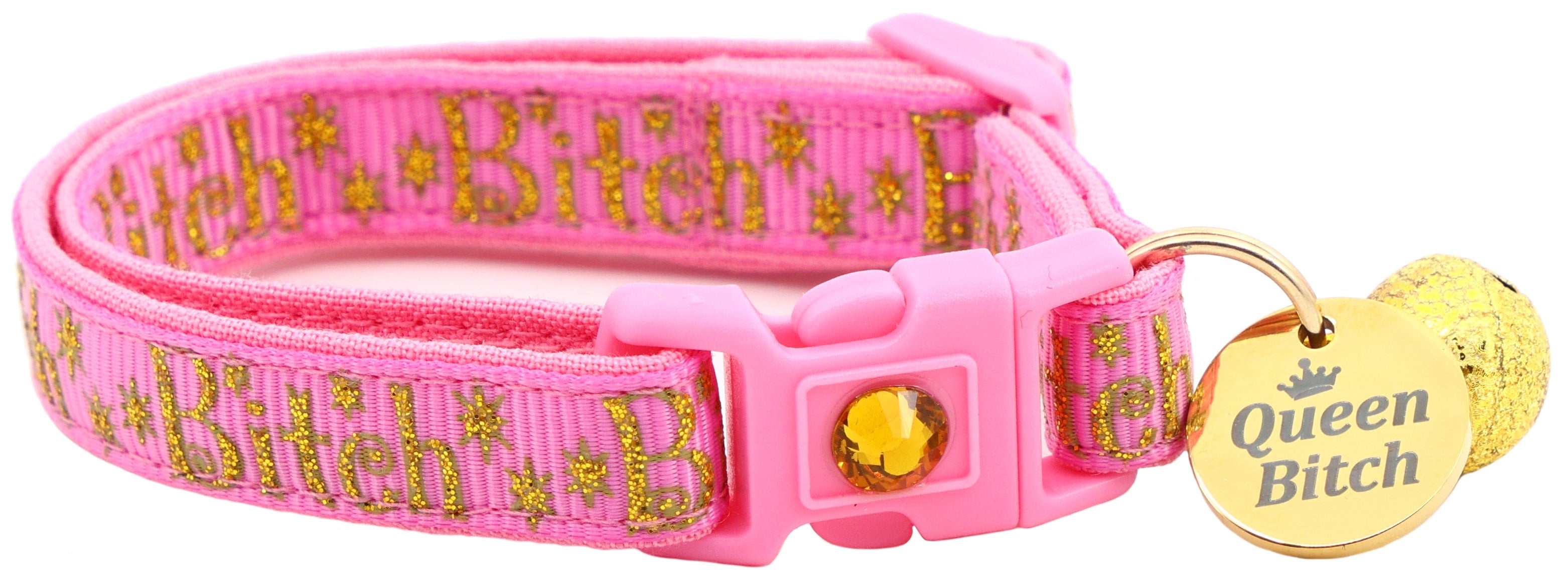 Gold Bitch Breakaway Cat Collar-16