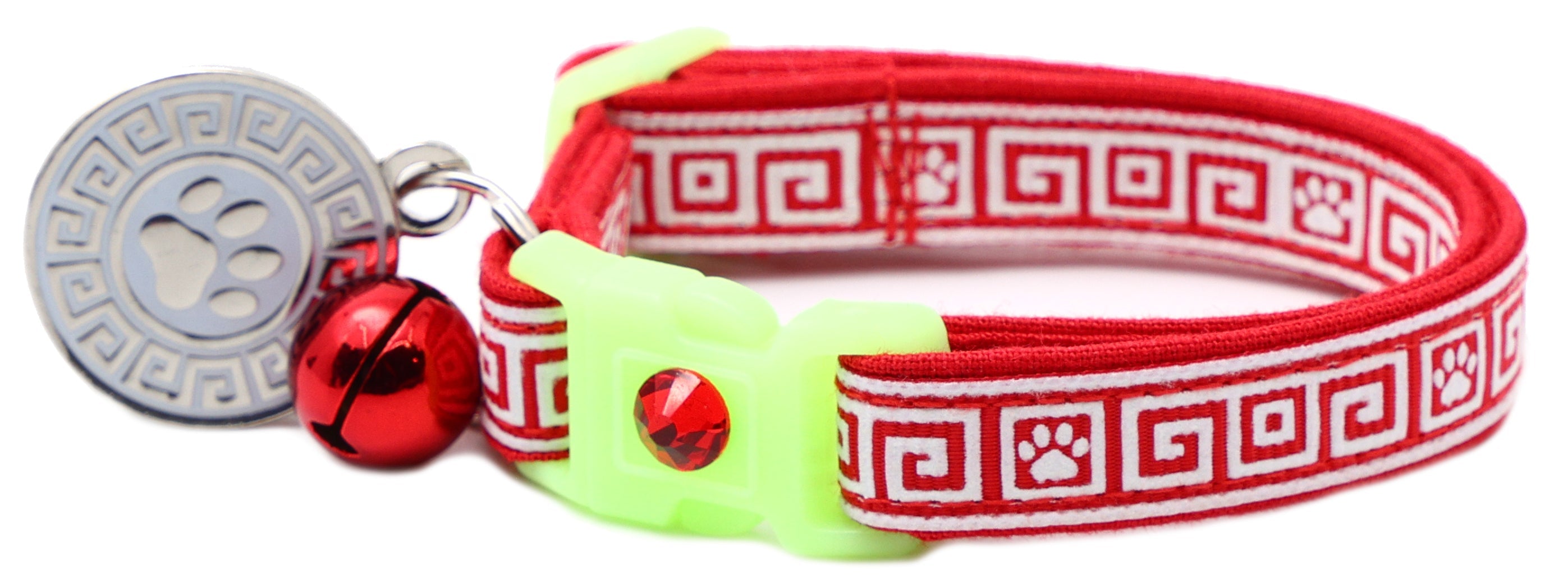 Greek Key Breakaway Cat Collar-34