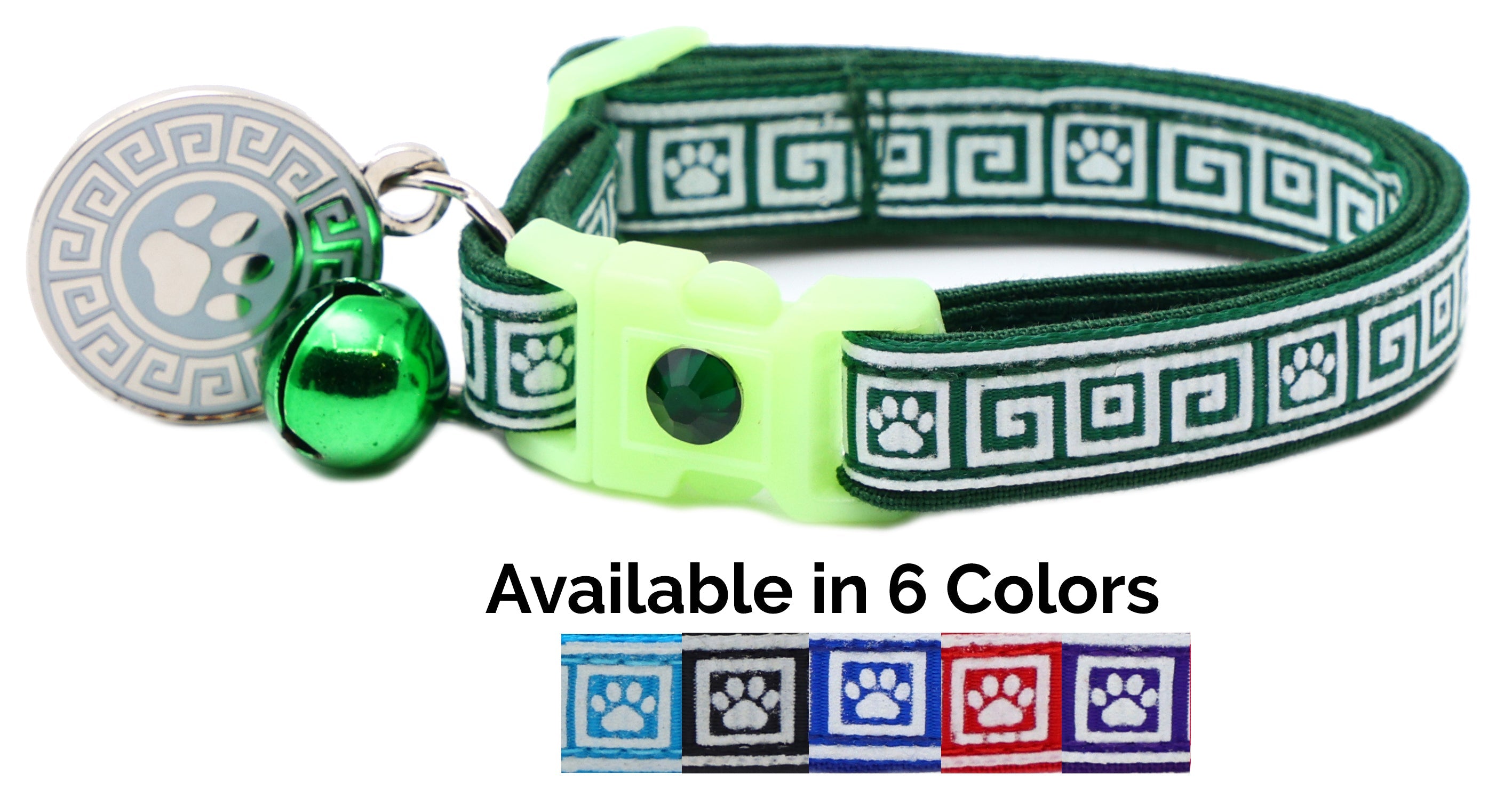 Greek Key Breakaway Cat Collar-1