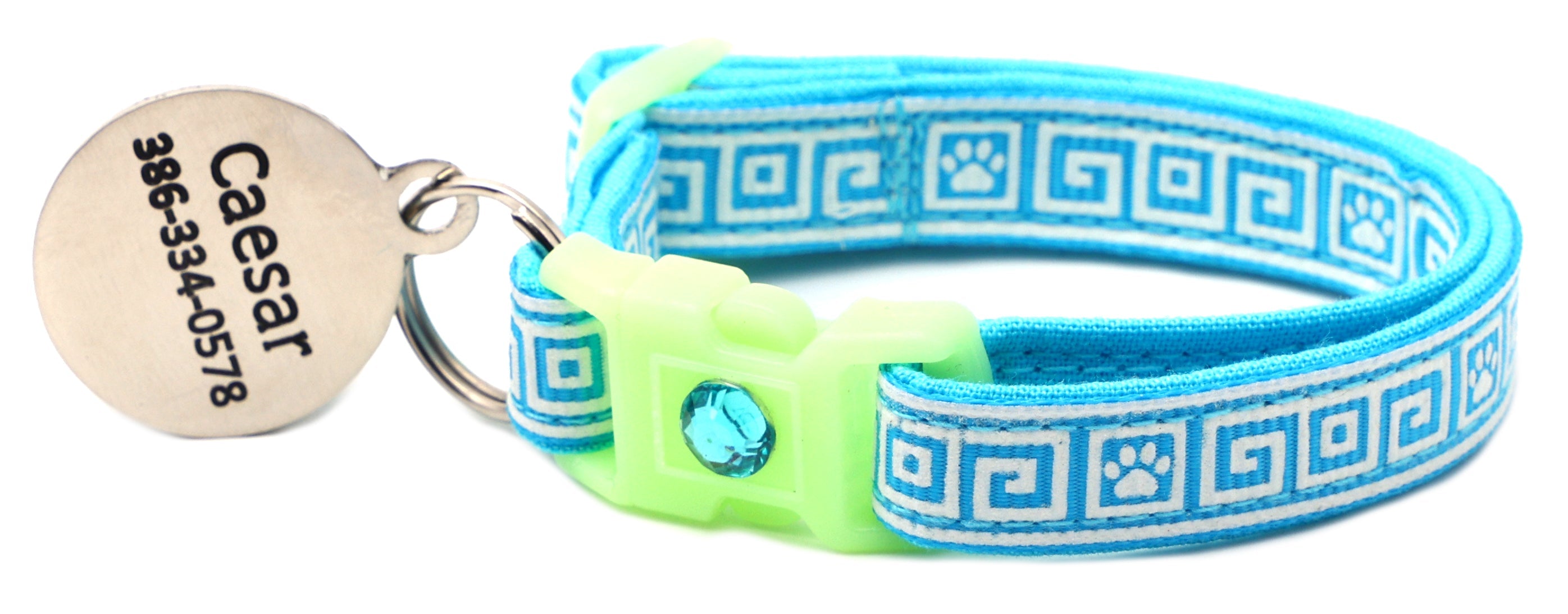 Greek Key Breakaway Cat Collar-42