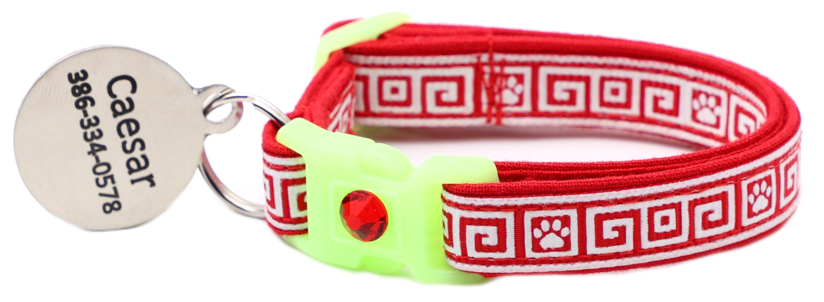 Greek Key Breakaway Cat Collar-40