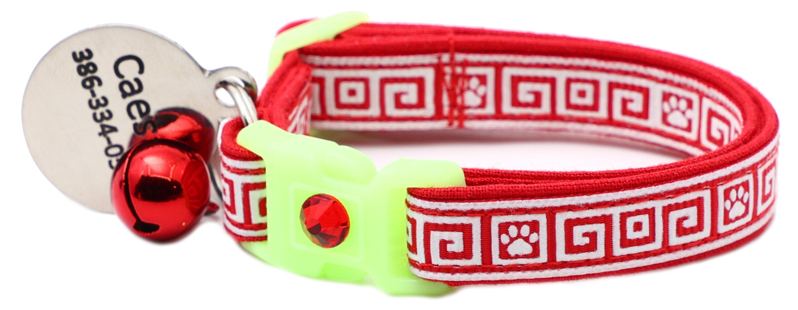 Greek Key Breakaway Cat Collar-46