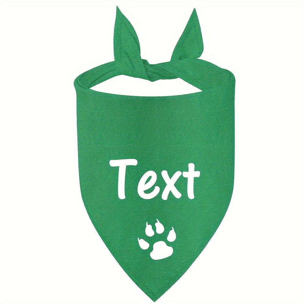 12 Colors Personalized Dog Scarf - Custom Triangle Pet Bib Towel with Paw Pattern, Adjustable Cat Accessories