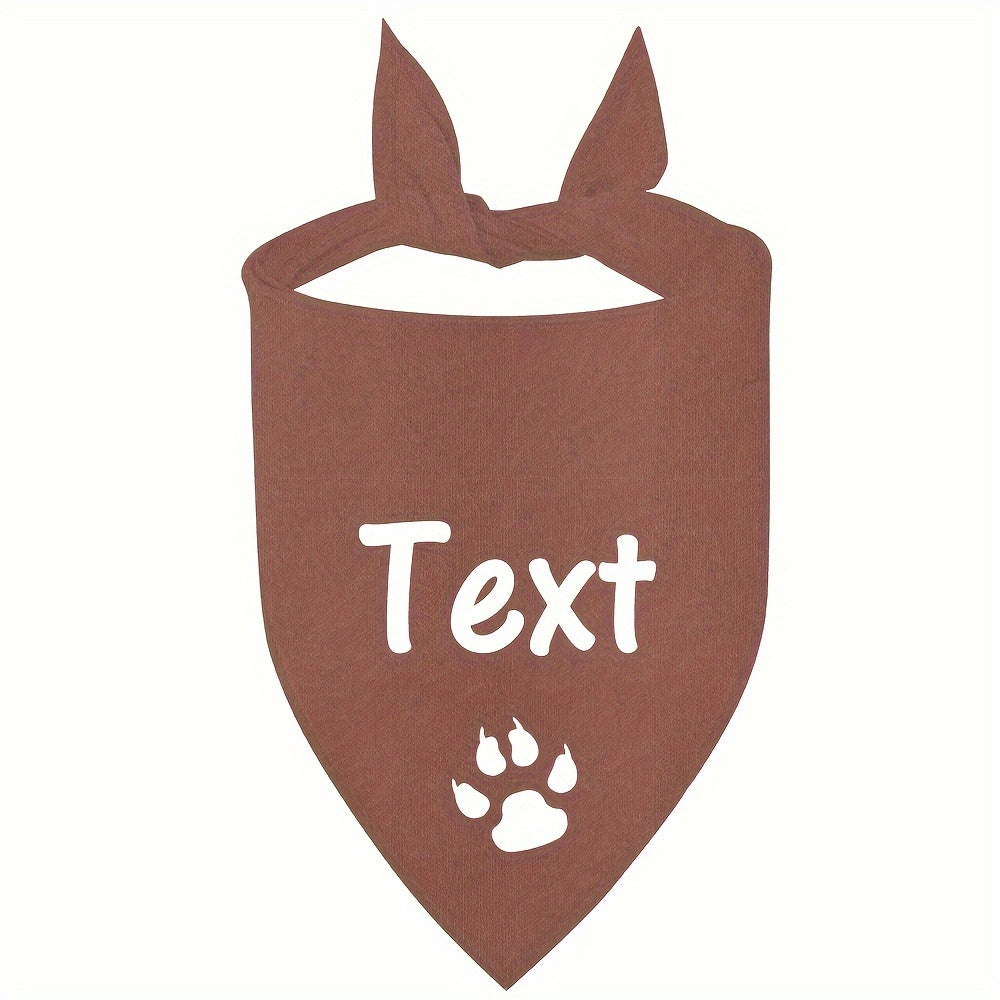 12 Colors Personalized Dog Scarf - Custom Triangle Pet Bib Towel with Paw Pattern, Adjustable Cat Accessories