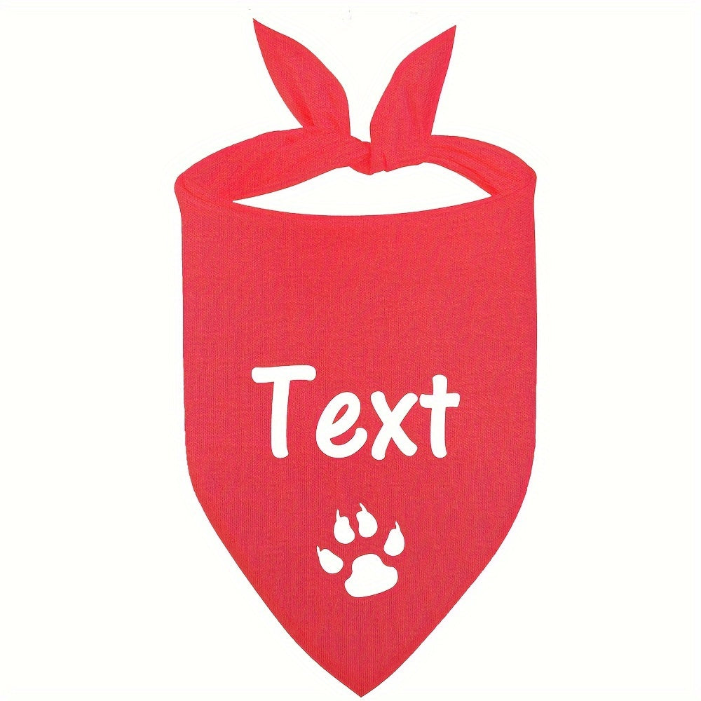 12 Colors Personalized Dog Scarf - Custom Triangle Pet Bib Towel with Paw Pattern, Adjustable Cat Accessories