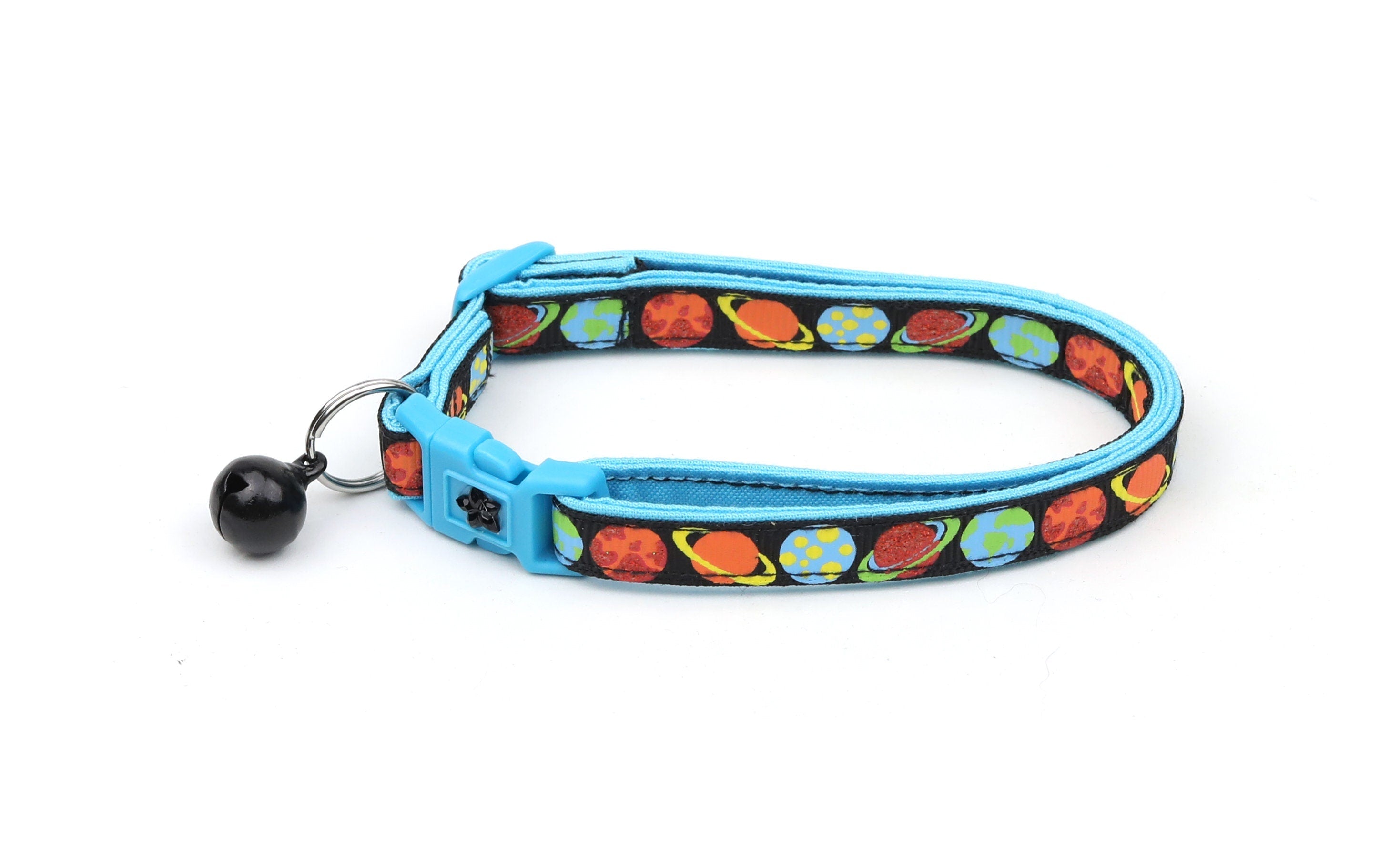 Planets on Black Cat Collar-2