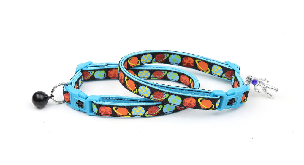 Planets on Black Cat Collar-4