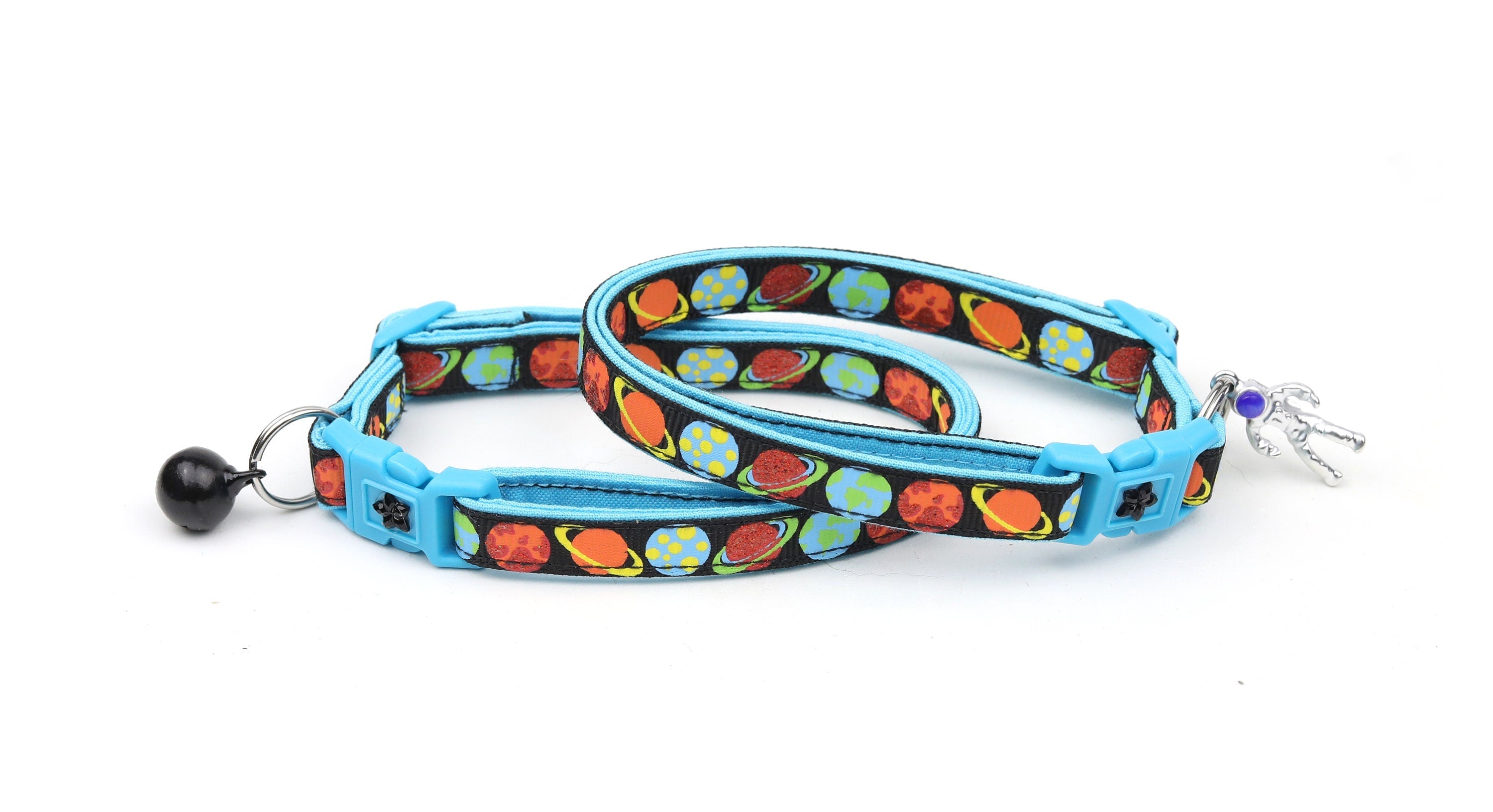 Planets on Black Cat Collar-4