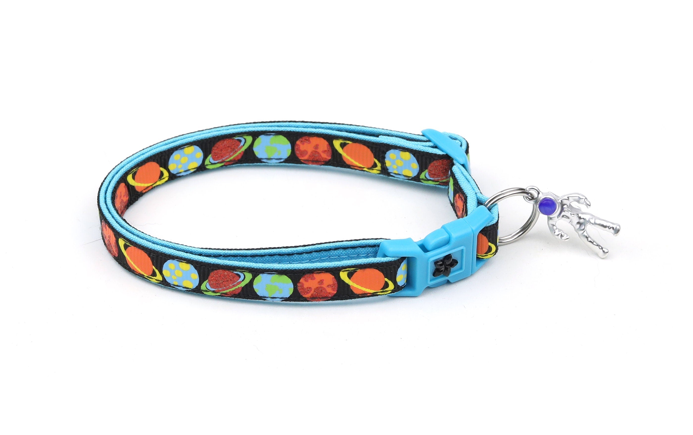 Planets on Black Cat Collar-3