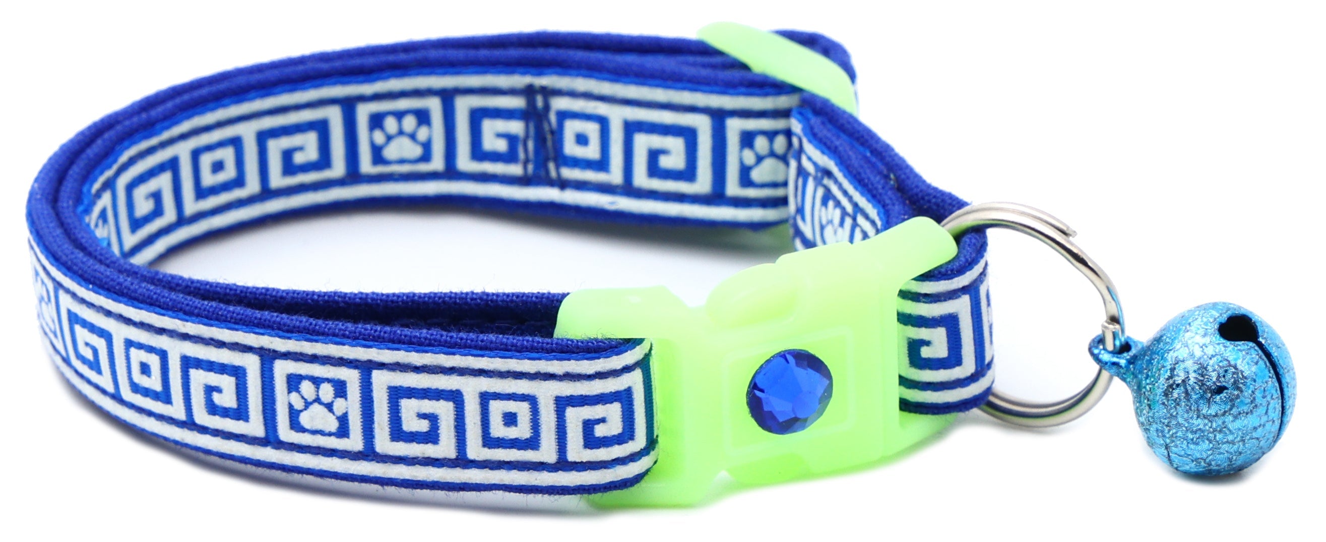 Greek Key Breakaway Cat Collar-12