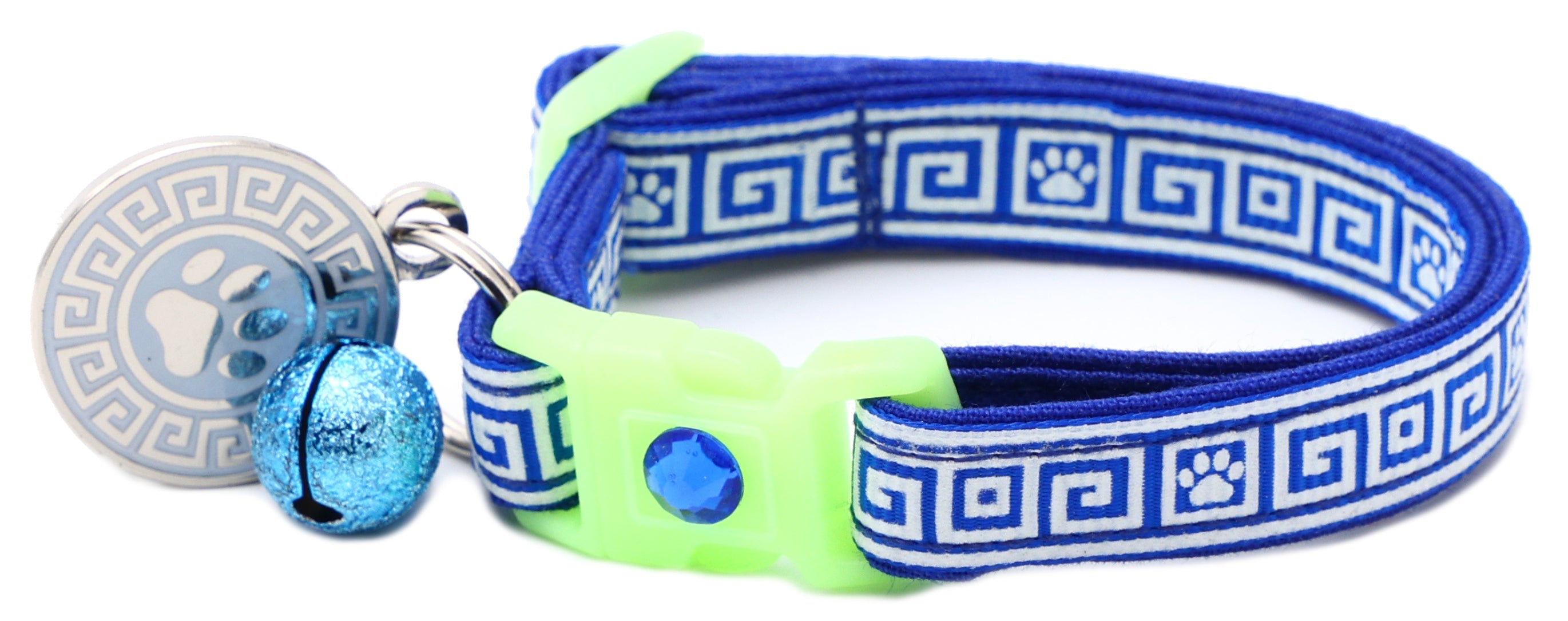 Greek Key Breakaway Cat Collar-35
