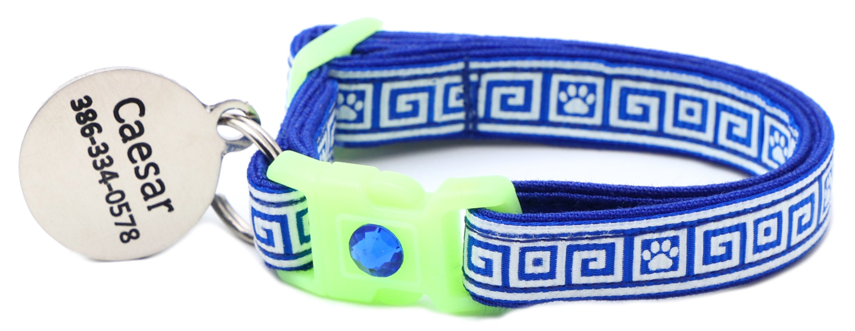 Greek Key Breakaway Cat Collar-41
